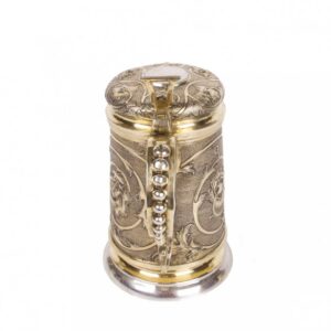 Massive silver-gilt tankard with floral decor — image 4