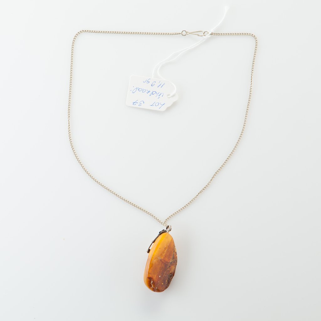 Natural Old Baltic Amber stone pendant. — image 1