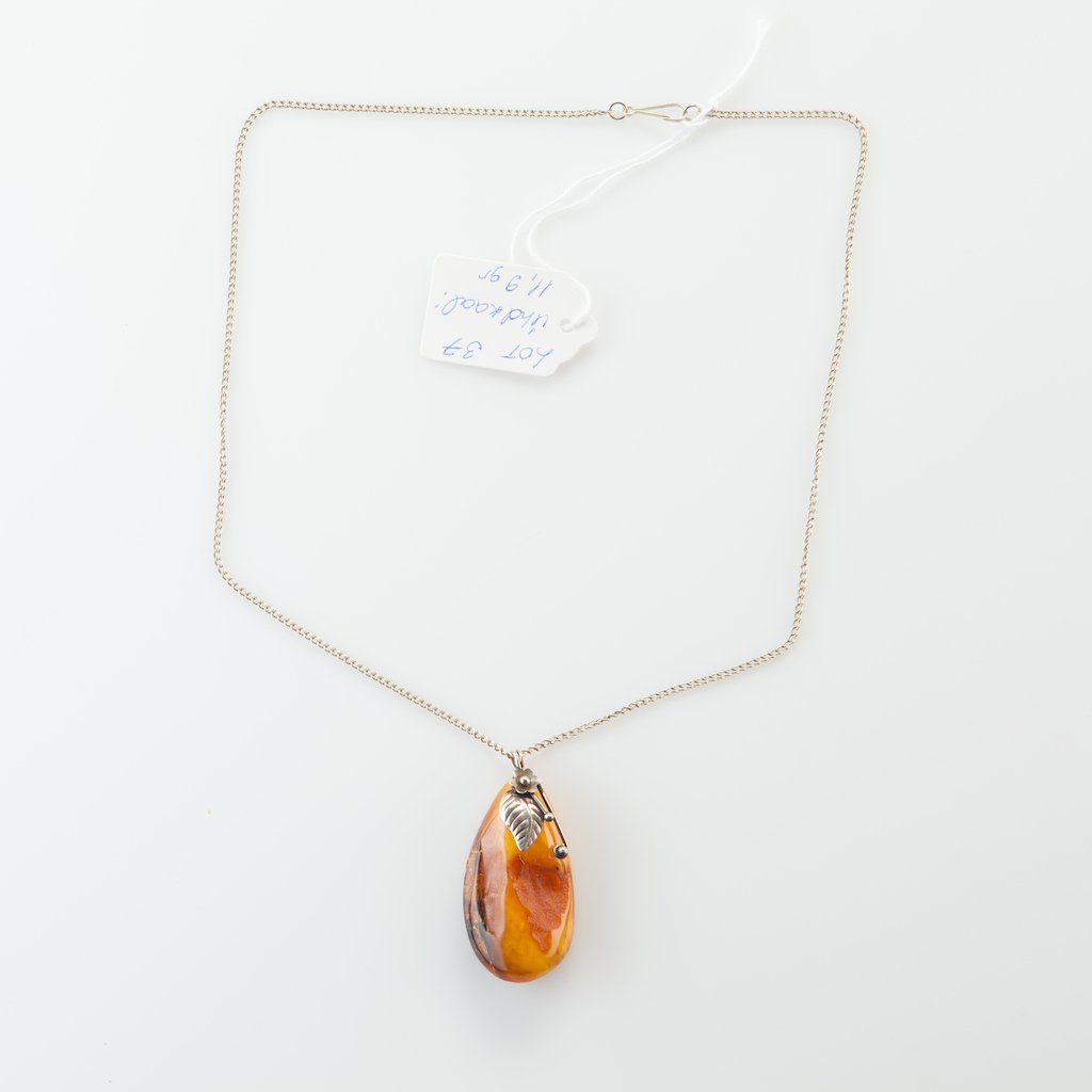 Natural Old Baltic Amber stone pendant. — image 2