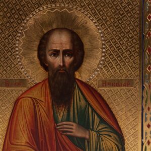 Rare Russian icon of Saint blessed Nikolay of Novgorod — image 2