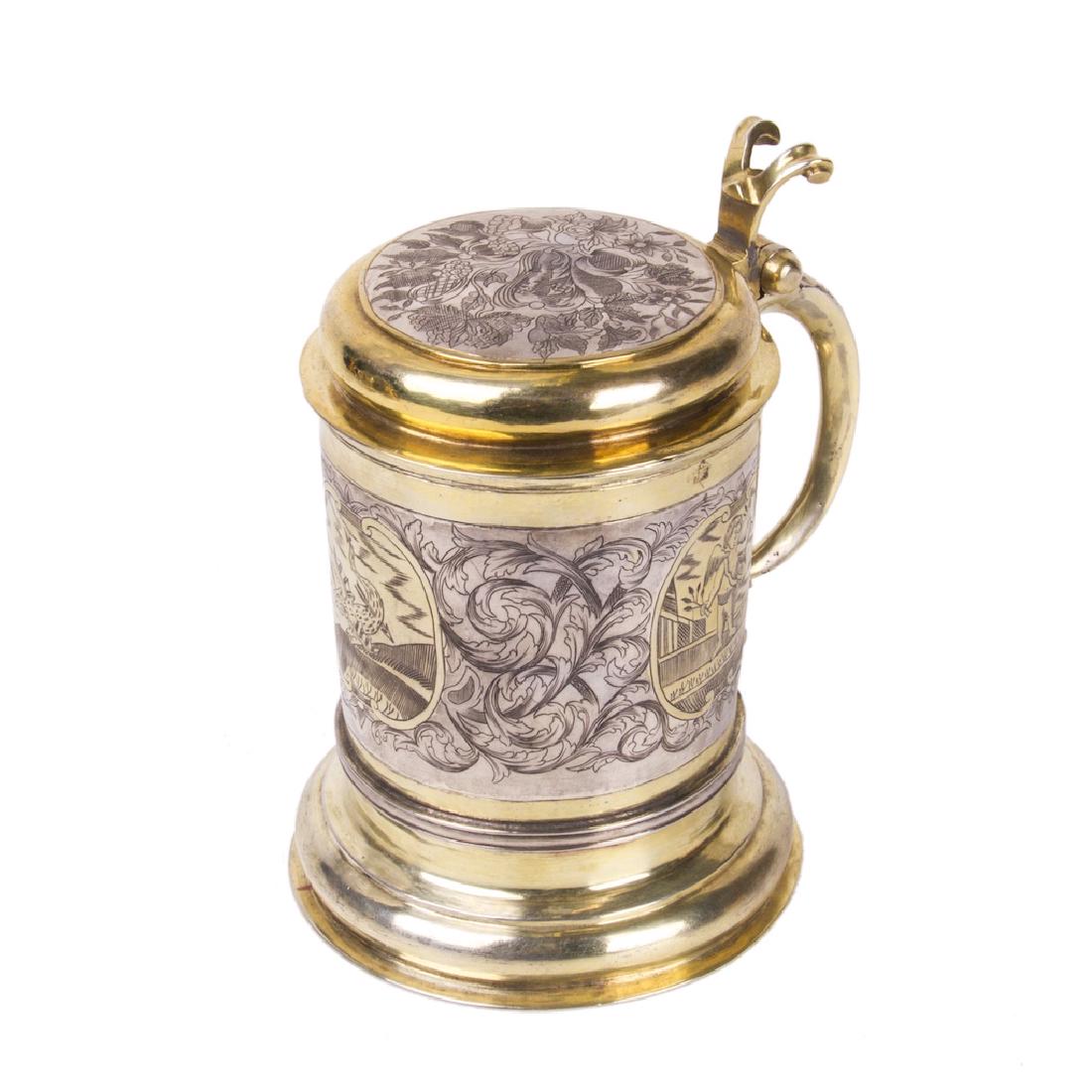 Russian silver-gilt and engraved cup — image 1
