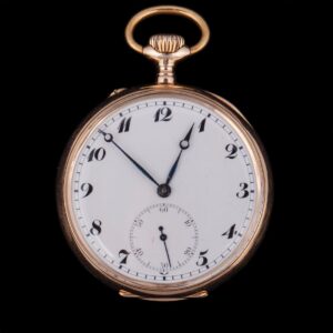 IWC 14K gold open face pocket watch — image 1