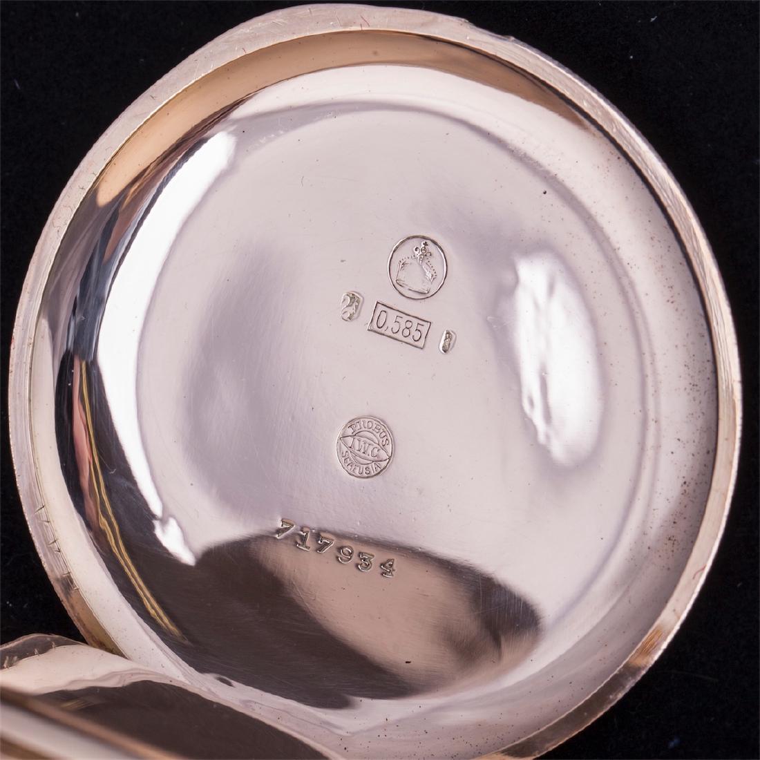IWC 14K gold open face pocket watch — image 3