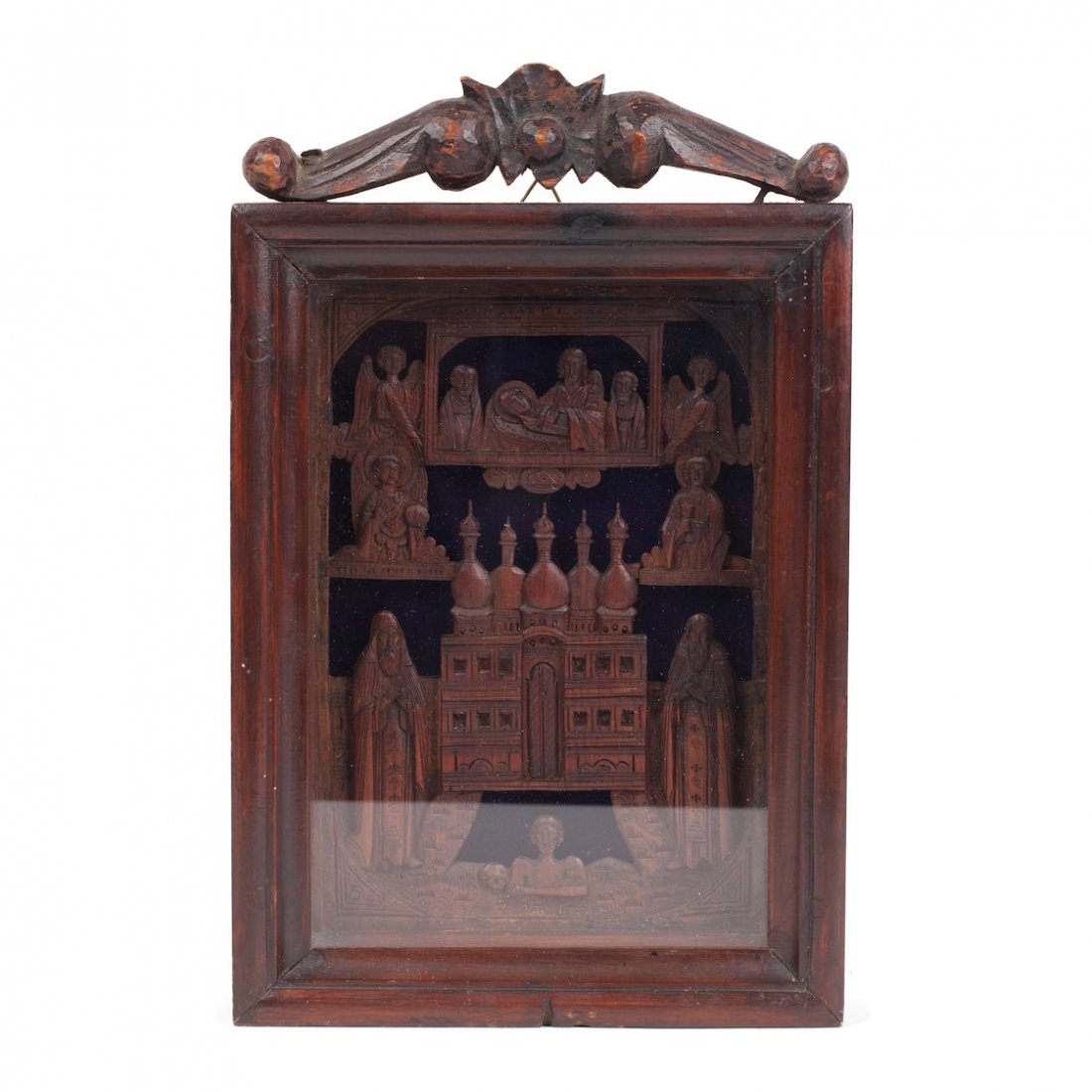 Russian carved icon of Saint Antoniy and Feodosiy of — image 1