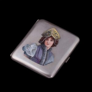 Russian silver cigarette case E. Cheryatov, Lorie — image 1