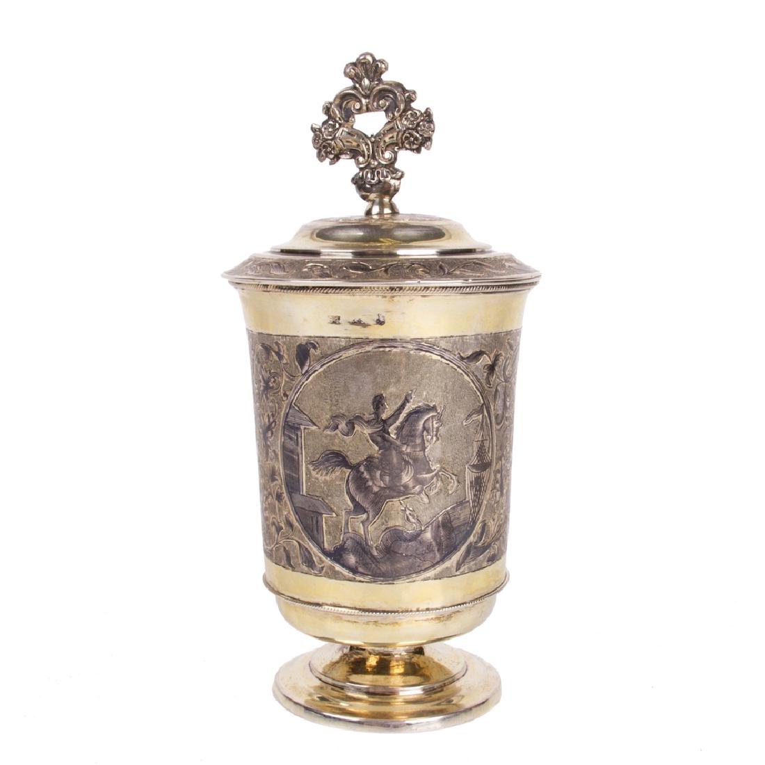 Russian silver-gilt cup with a lid — image 2