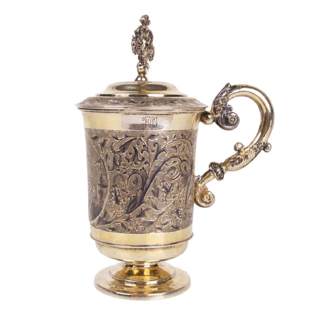Russian silver-gilt cup with a lid — image 3
