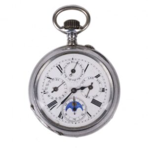 Triple calender with moonphase pocket watch — image 1