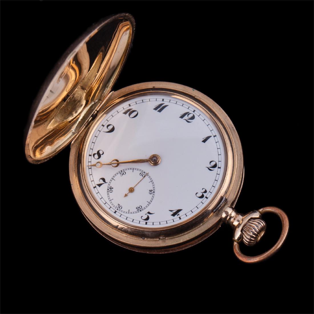 IWC 14K gold hunter case pocket watch — image 1