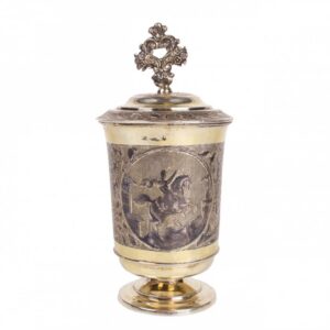 Russian silver-gilt with Peter the Great monument — image 2