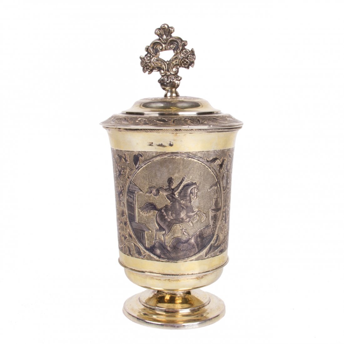 Russian silver-gilt with Peter the Great monument — image 2