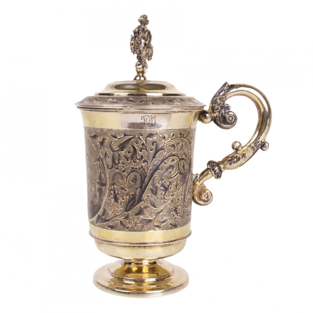 Russian silver-gilt with Peter the Great monument — image 3