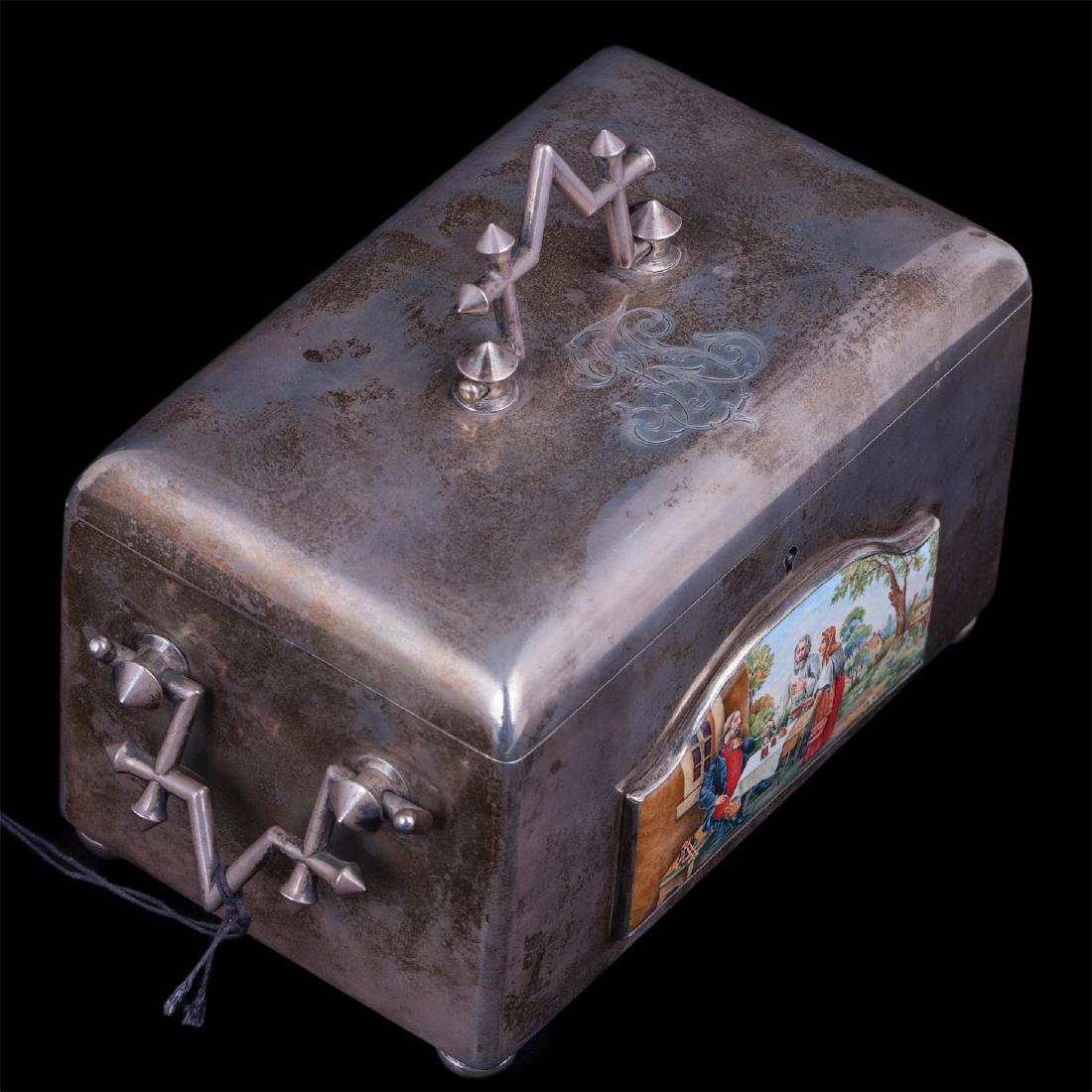 Silver casket with enamel plaque by V.Kangin — image 2