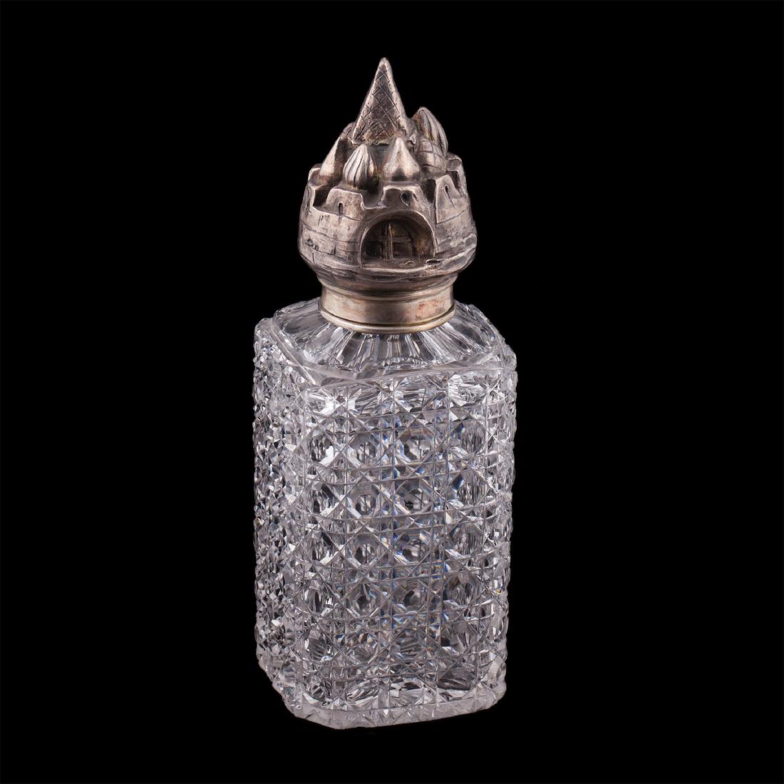 Unusual Russian Art Nouveau silver and cut-glass shtof — image 1