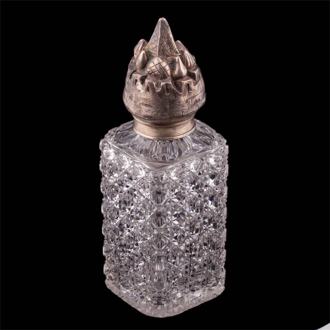 Unusual Russian Art Nouveau silver and cut-glass shtof — image 2