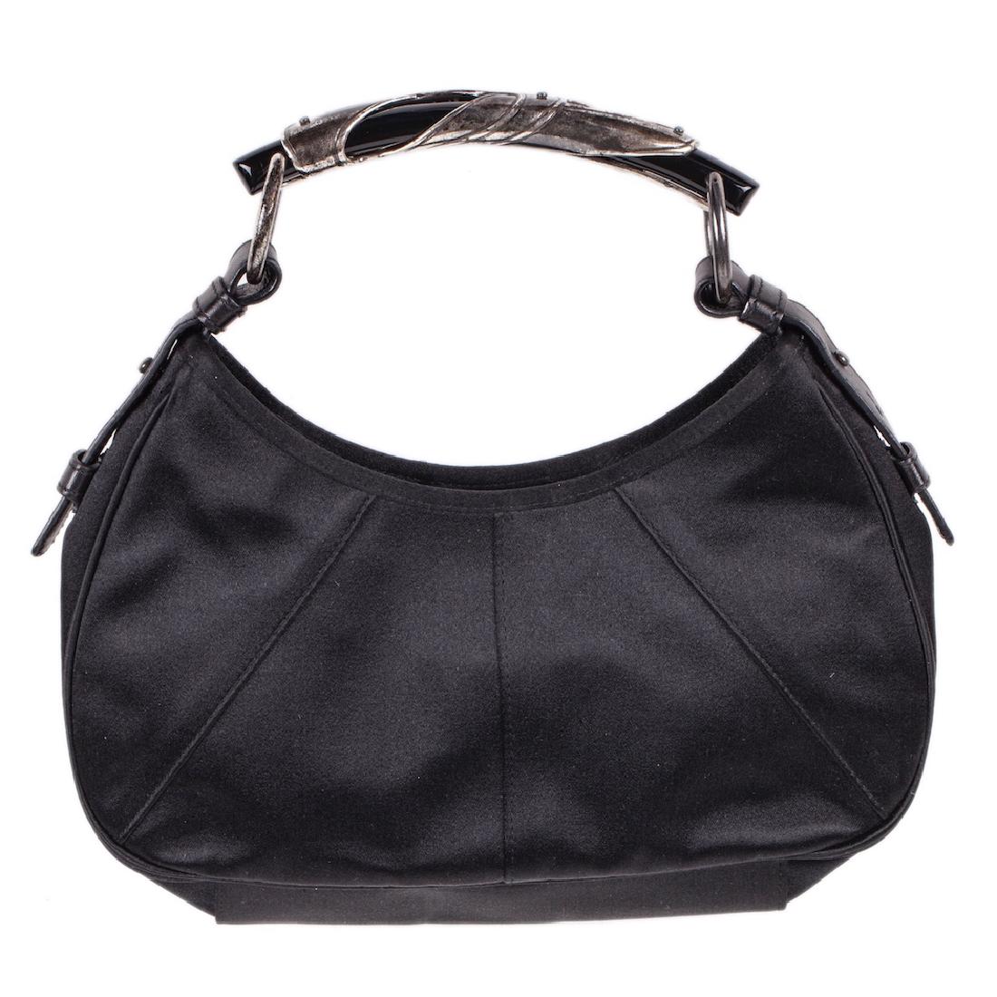 Yves Saint Laurent black silk evening Mombasa bag — image 1