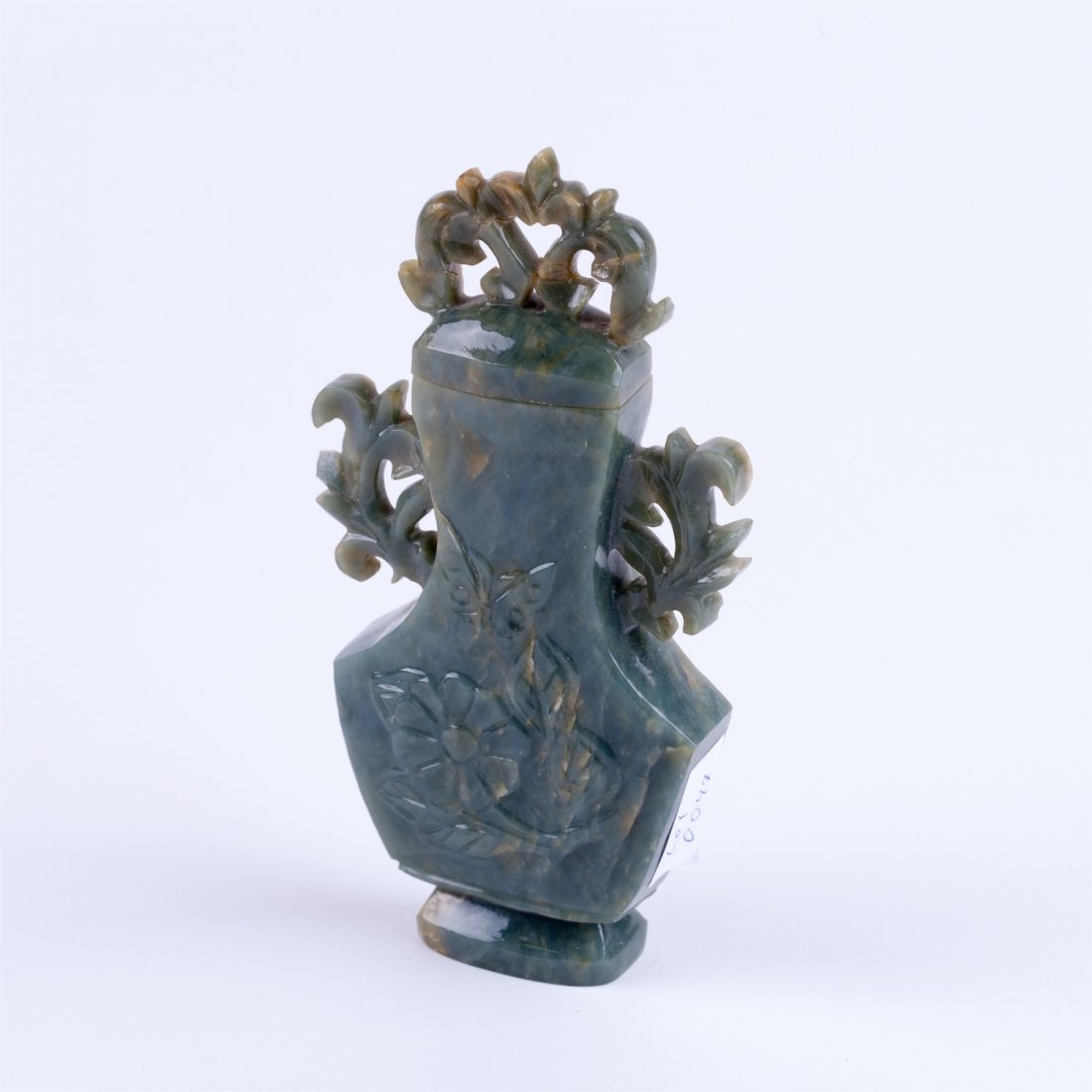 Chinese natural Jade vase & lid. — image 1