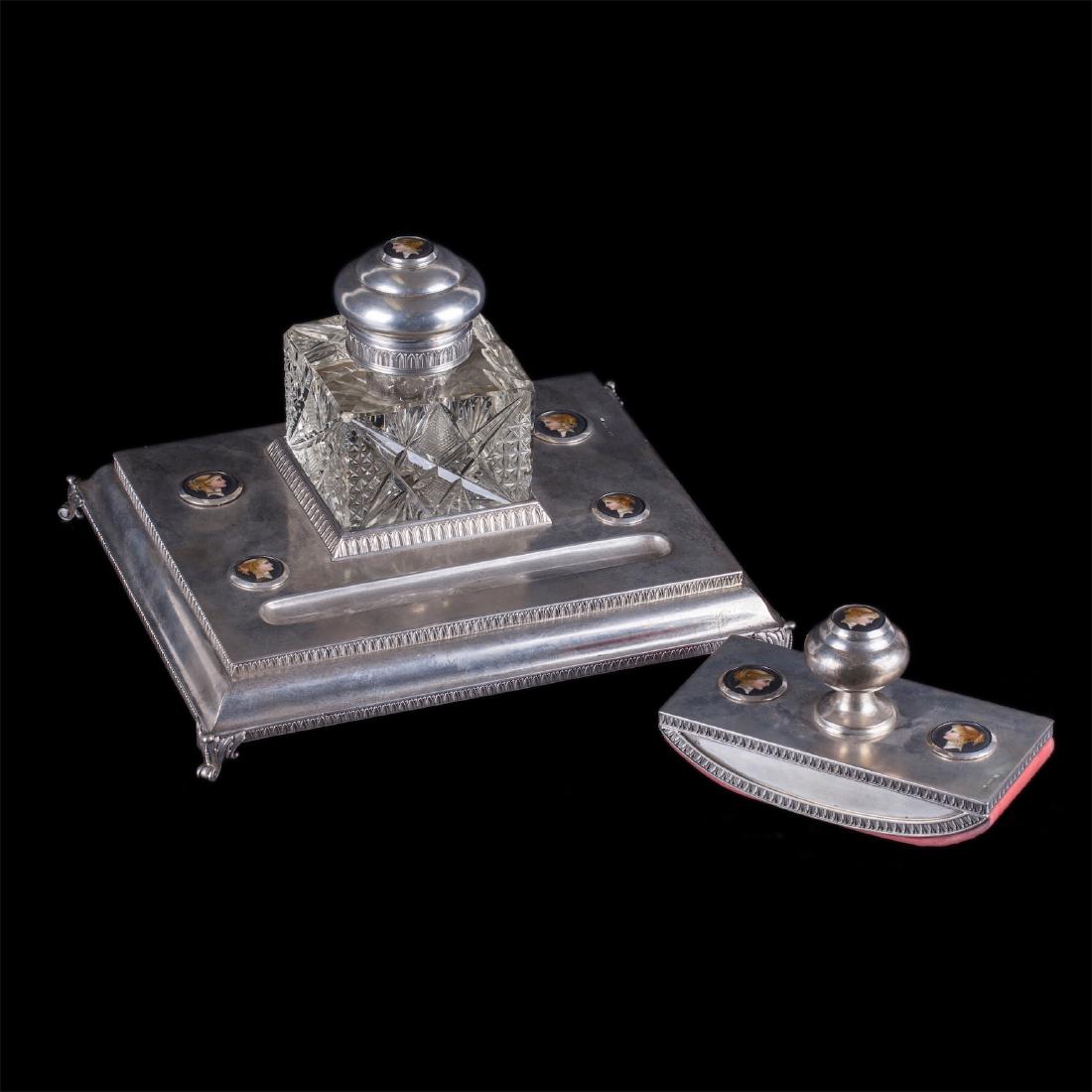 Faberge silver inkwell set in Neoclassical style — image 1