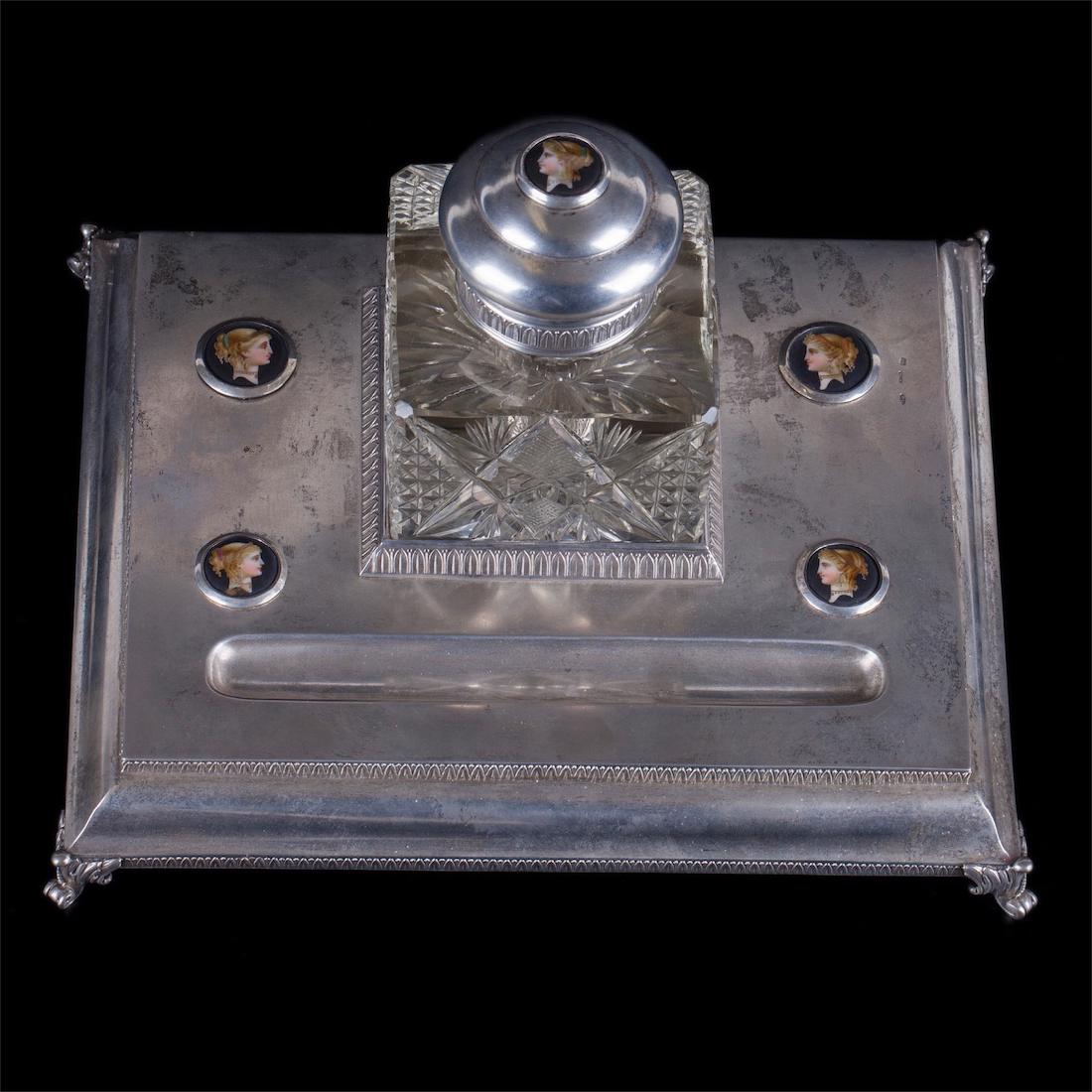 Faberge silver inkwell set in Neoclassical style — image 5