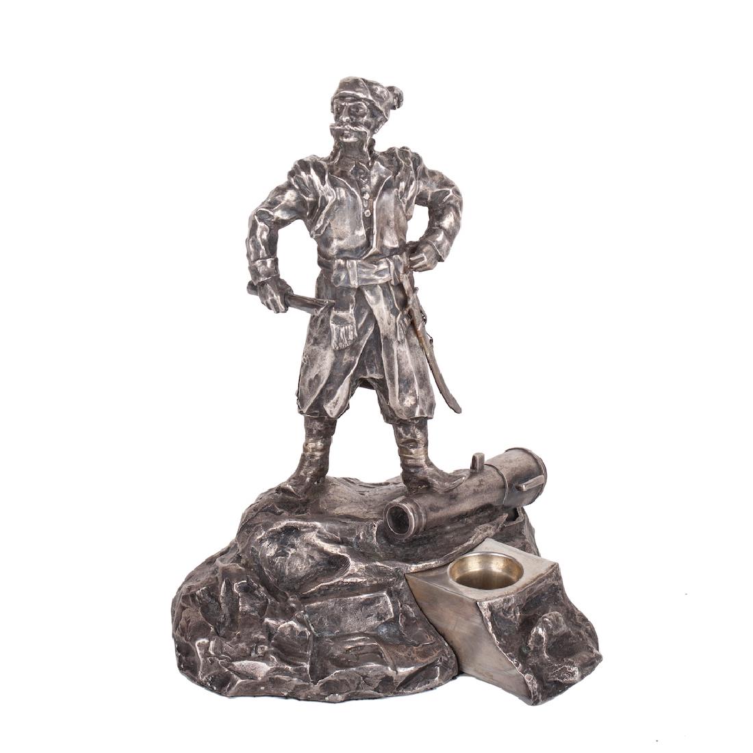 Rare russian silver-gilt desk set — image 1