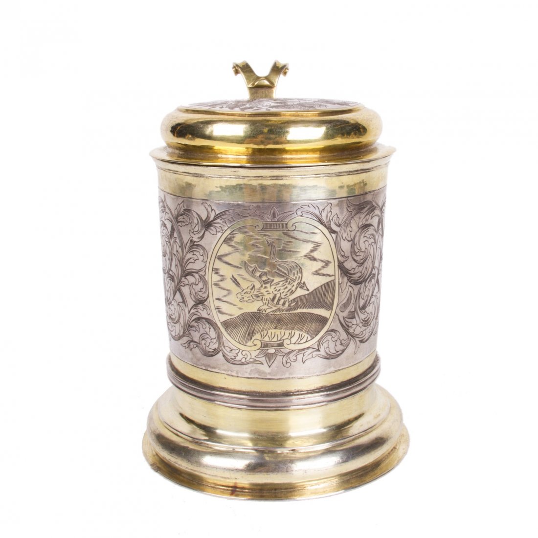 Russian 18th century silver-gilt and engraved cup — image 2