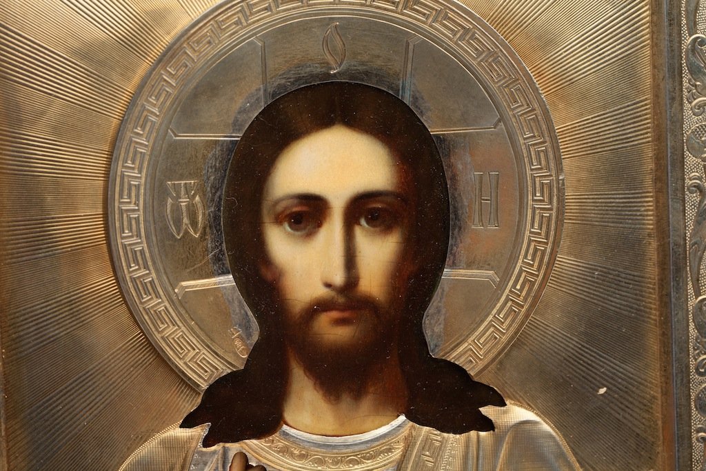 Russian Icon Christ Pantokrator. I.P. Khlebnikov. — image 2