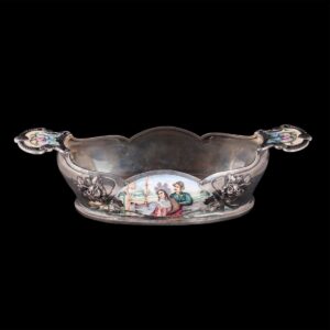 Russian silver and enamel bowl by O.Kurlukov — image 1