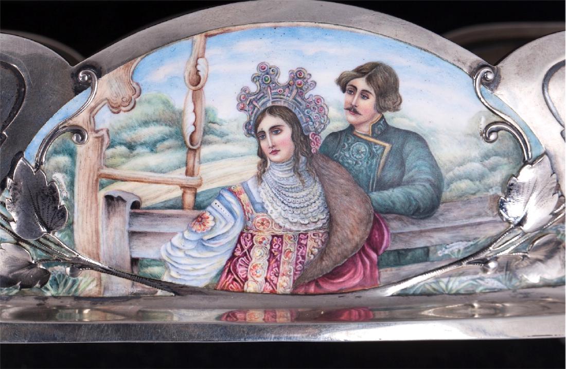 Russian silver and enamel bowl by O.Kurlukov — image 2