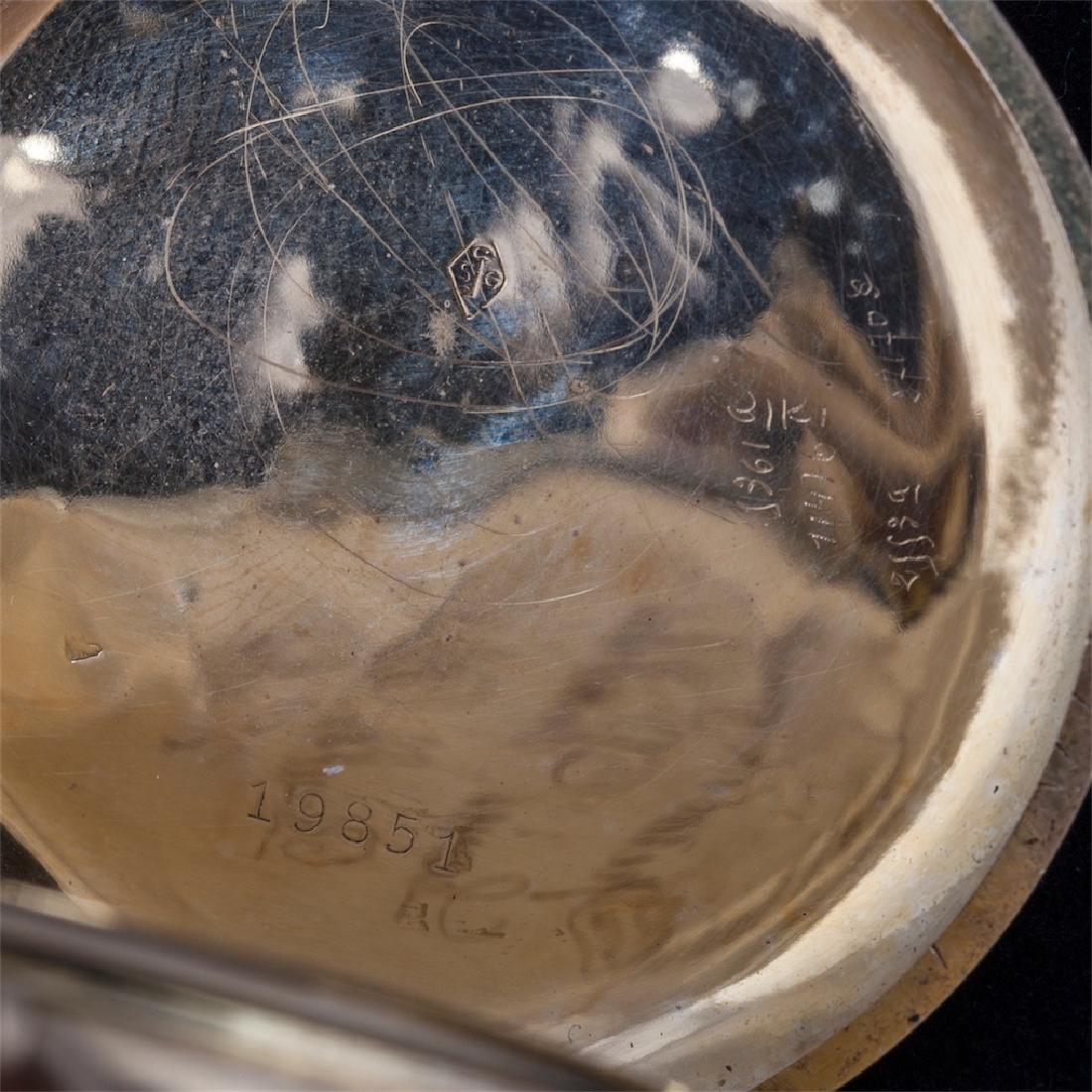 Gold open face pocket watch with engraving — image 4