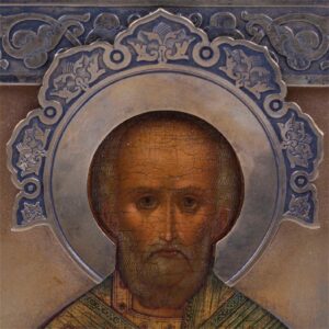 Russian Art Nouveau Icon of Saint Nikolay Wonderworker — image 4