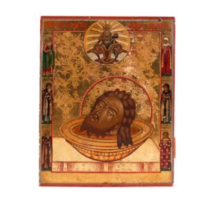 Russian icon of beheaded Saint Ioann Forerunner with — image 1