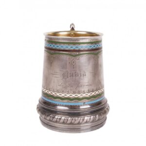 Russian silver and enamel tankard — image 2