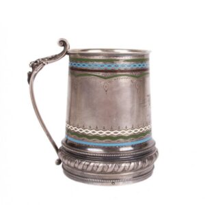 Russian silver and enamel tankard — image 5