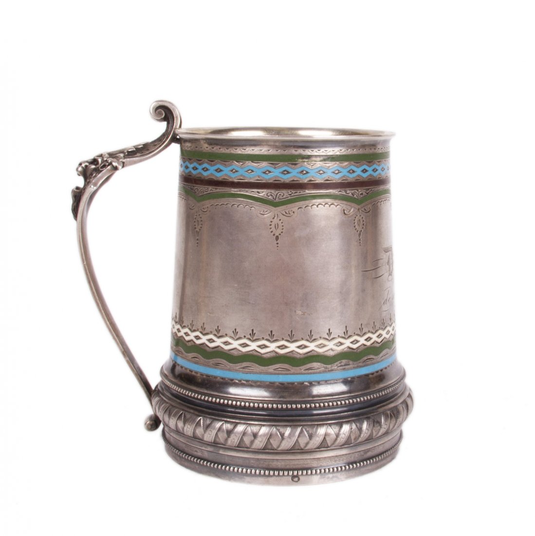 Russian silver and enamel tankard — image 5
