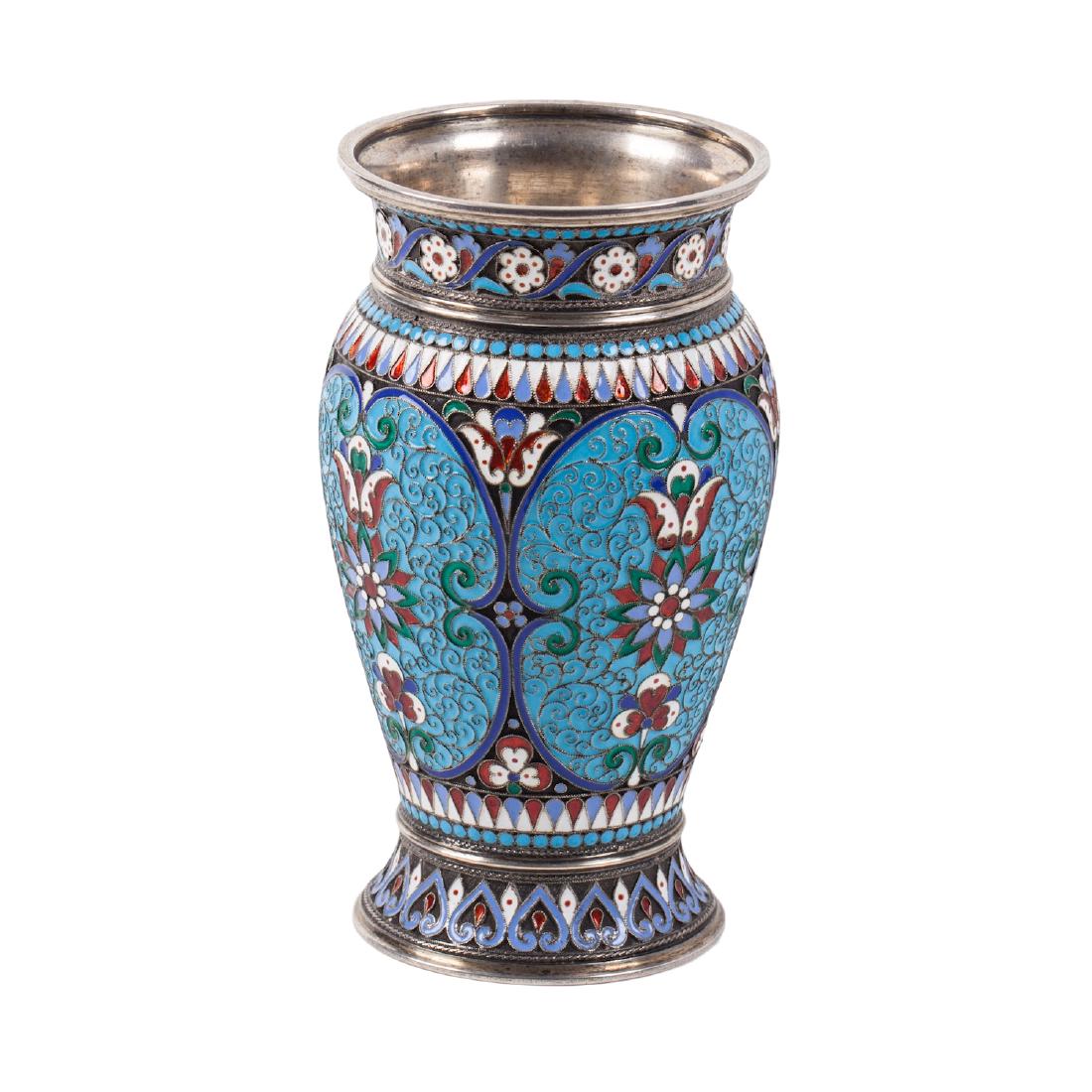 Russian silver-gilt and enamel pen holder — image 1