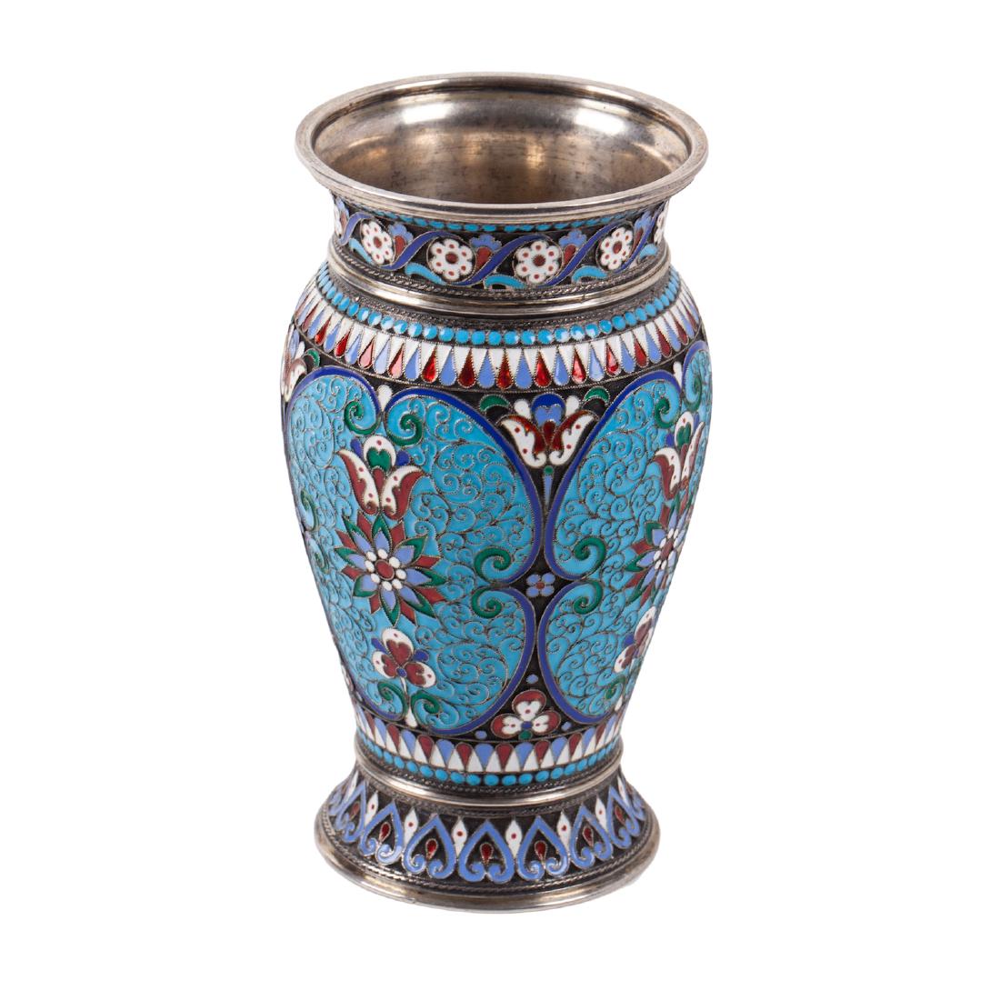 Russian silver-gilt and enamel pen holder — image 2