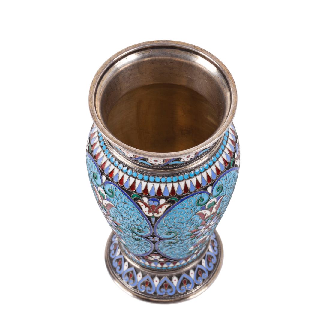 Russian silver-gilt and enamel pen holder — image 3