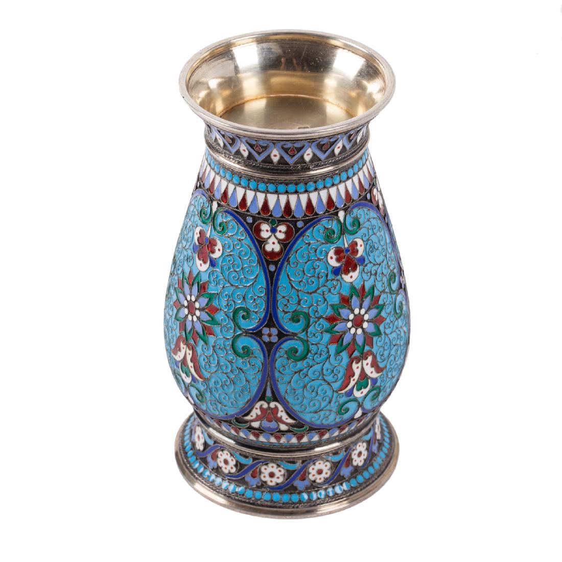 Russian silver-gilt and enamel pen holder — image 4