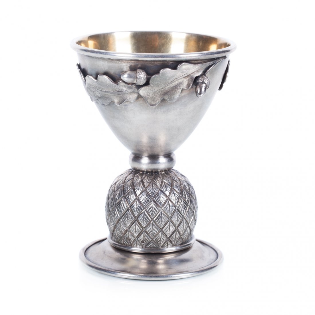 Russian silver goblet. Faberge workshop. A. Wakeva. — image 1