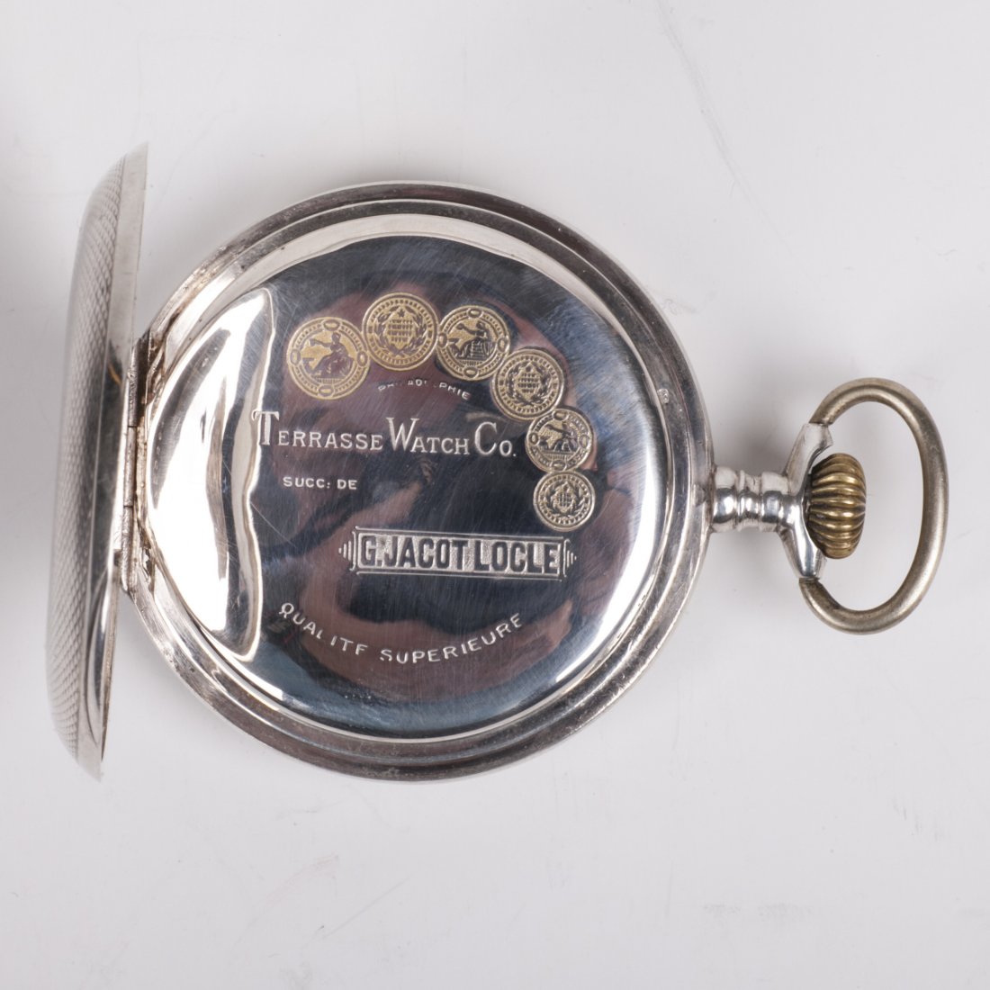 Silver pocket watch "Gustave Jacot Locle" with — image 7