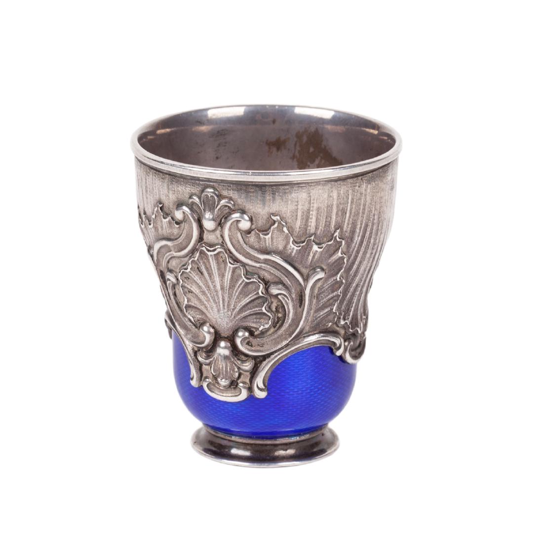 Faberge silver and guilloche enamel beaker — image 1