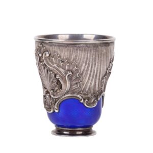 Faberge silver and guilloche enamel beaker — image 2