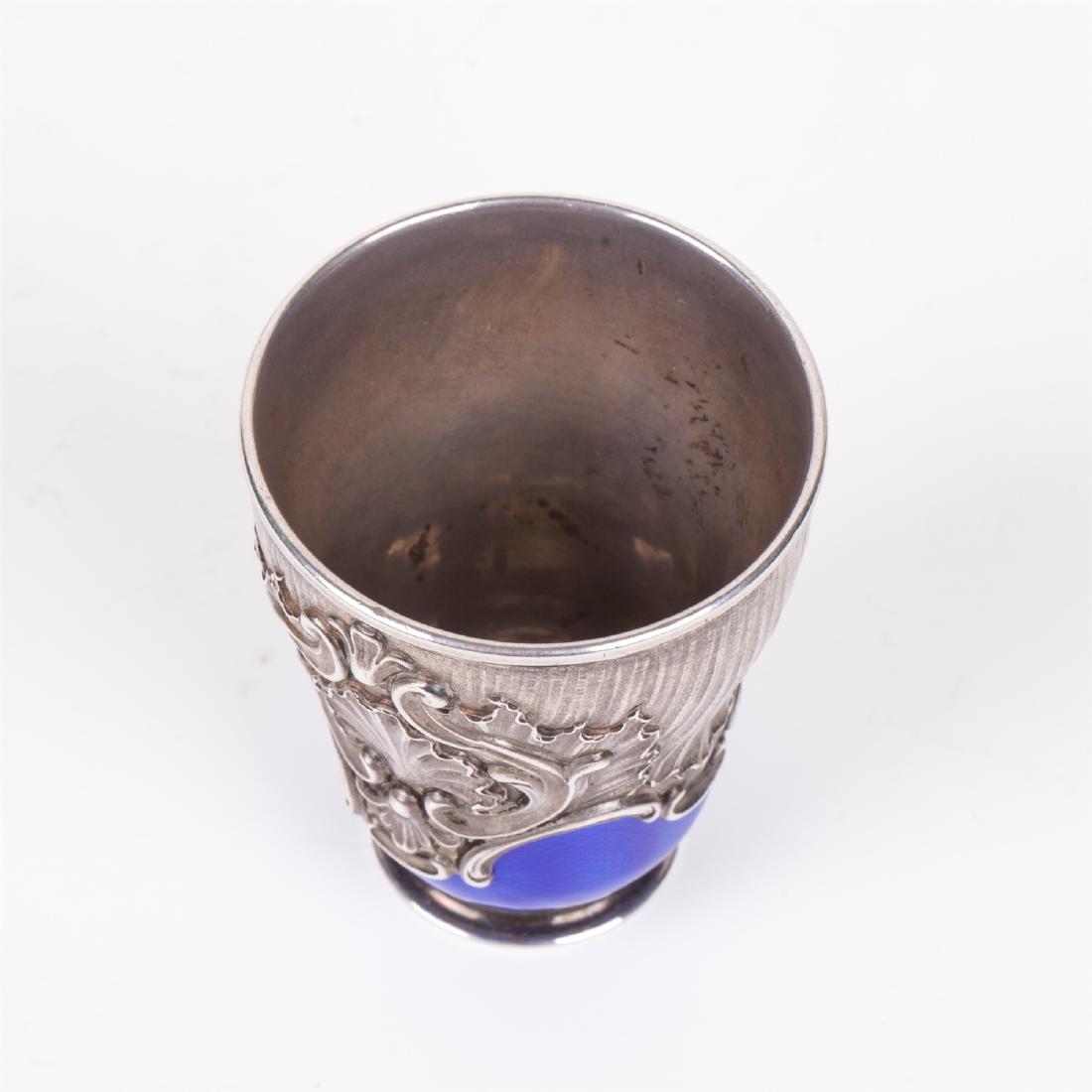 Faberge silver and guilloche enamel beaker — image 3