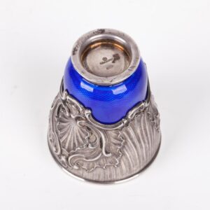 Faberge silver and guilloche enamel beaker — image 4