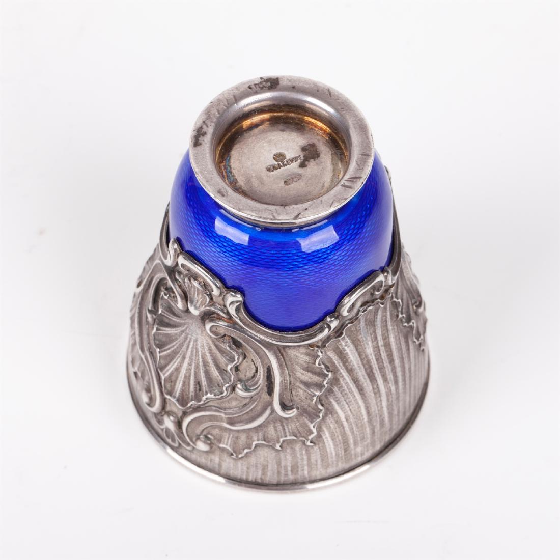 Faberge silver and guilloche enamel beaker — image 4