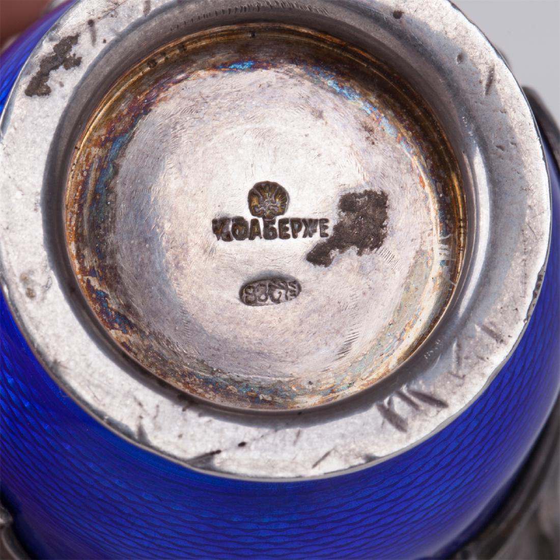 Faberge silver and guilloche enamel beaker — image 5