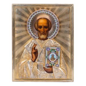 Icon of Saint Nikolay Wonderworker. Khlebnikov workshop — image 1