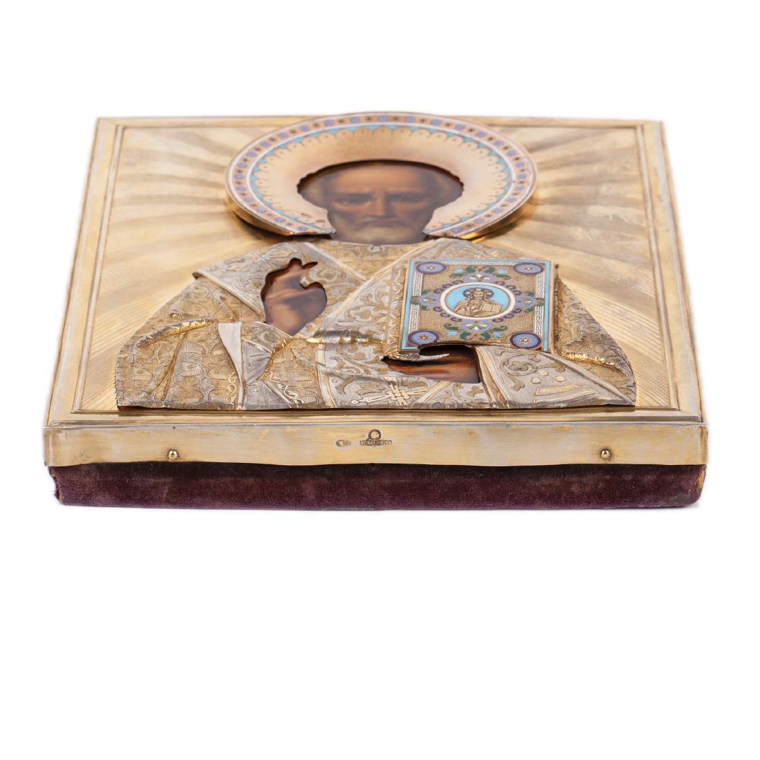 Icon of Saint Nikolay Wonderworker. Khlebnikov workshop — image 7