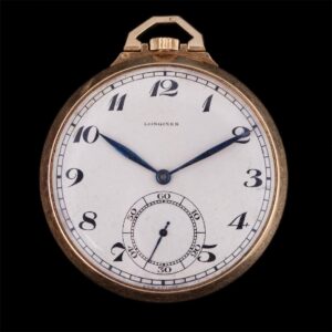 Longines gold open face pocket watch — image 1
