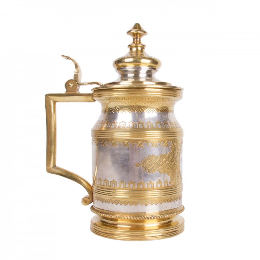 Russian engraved silver "a la russe" tankard — image 5